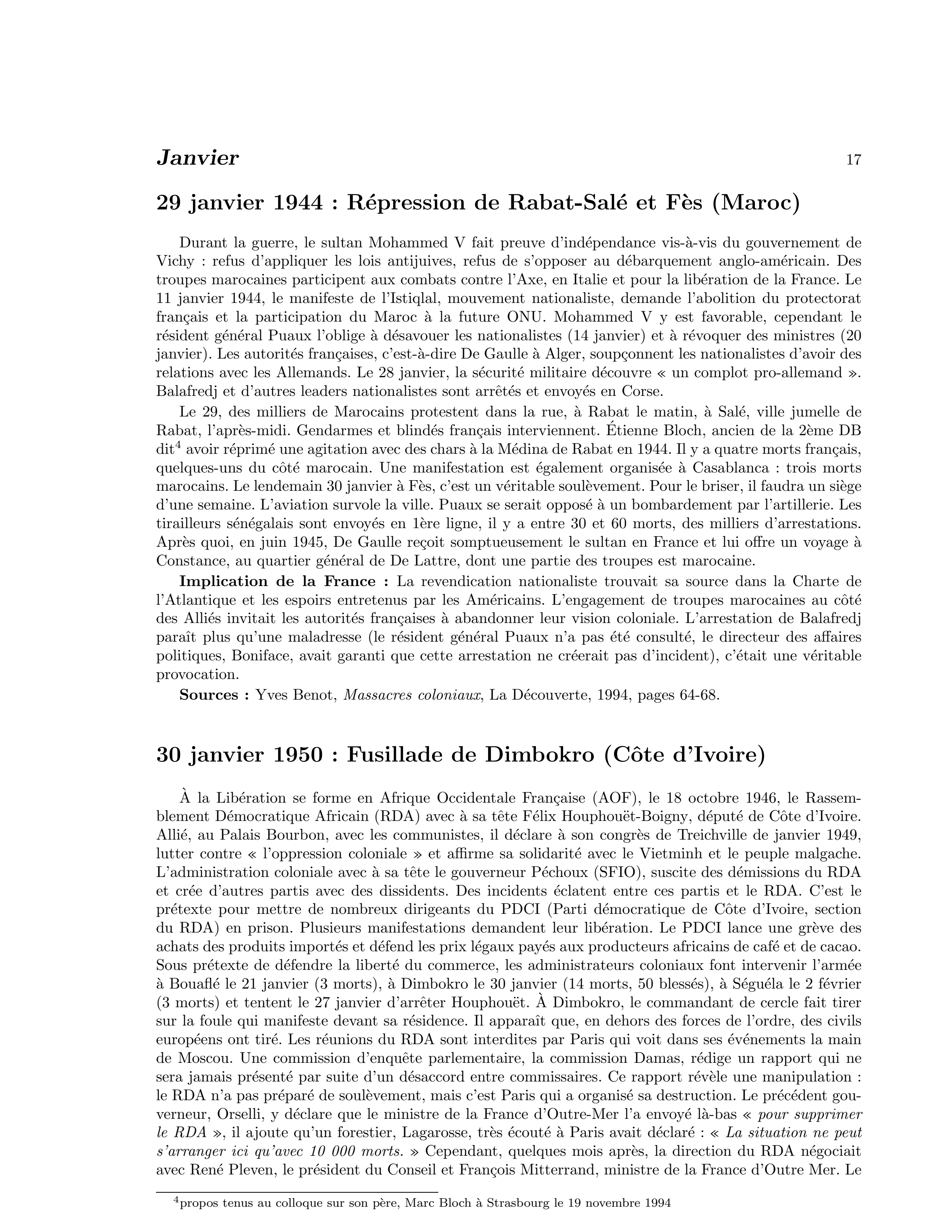 30 janvier 1950 — Fusillade de Dimbokro (Côte d’Ivoire)