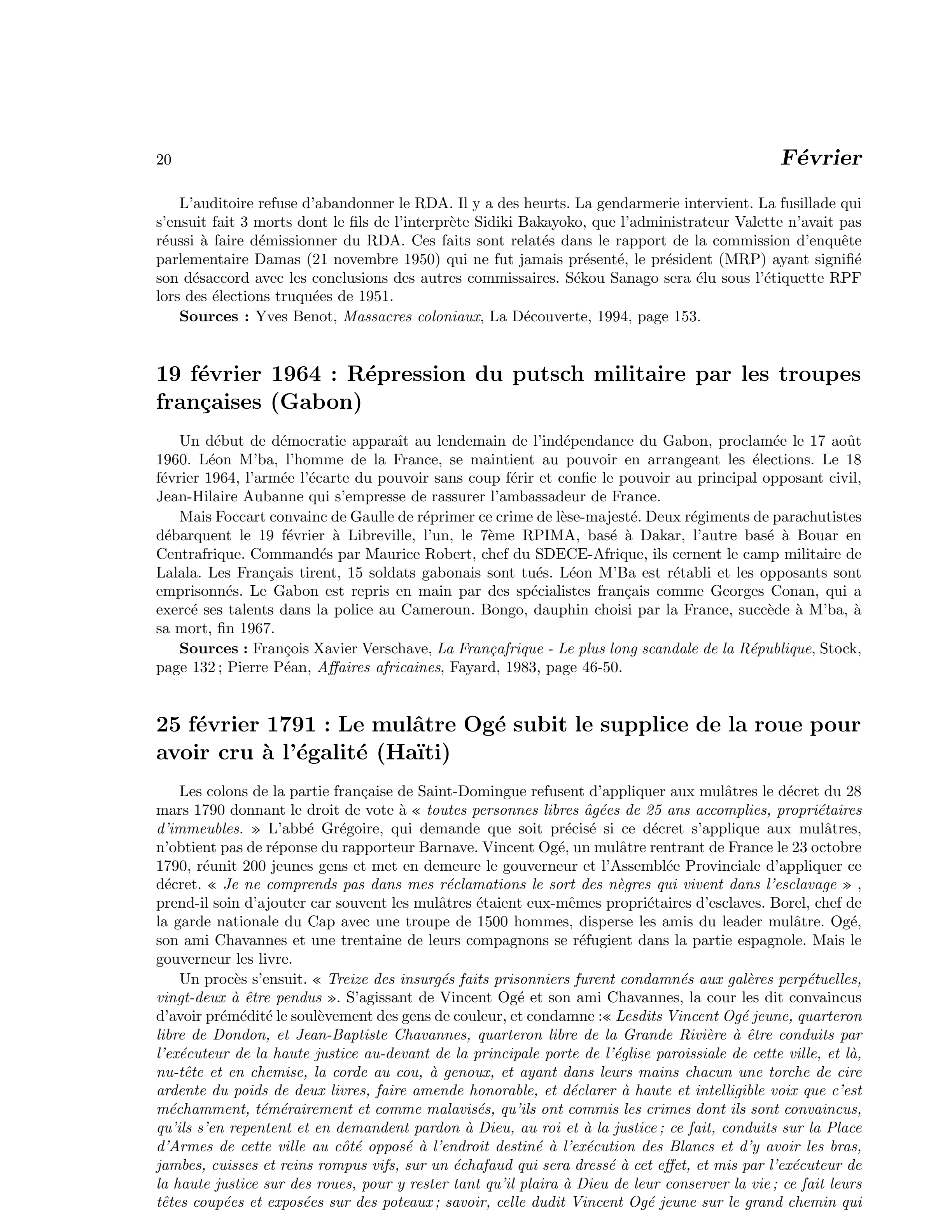 19 février 1964 — Répression du putsch militaire par les troupes françaises (Gabon)