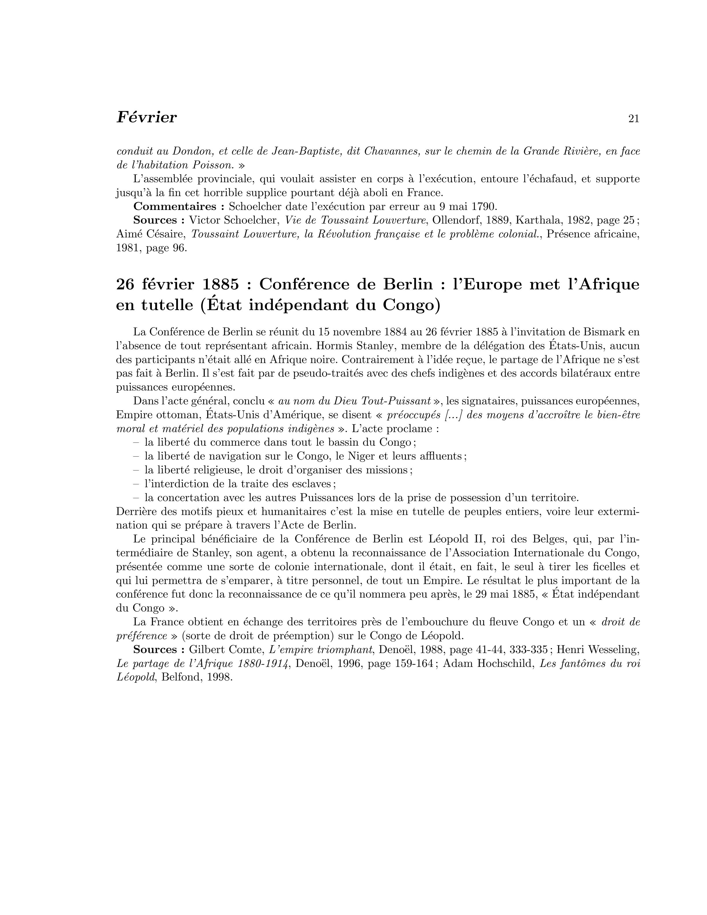26 février 1885 — Conférence de Berlin : l’Europe met l’Afrique en tutelle