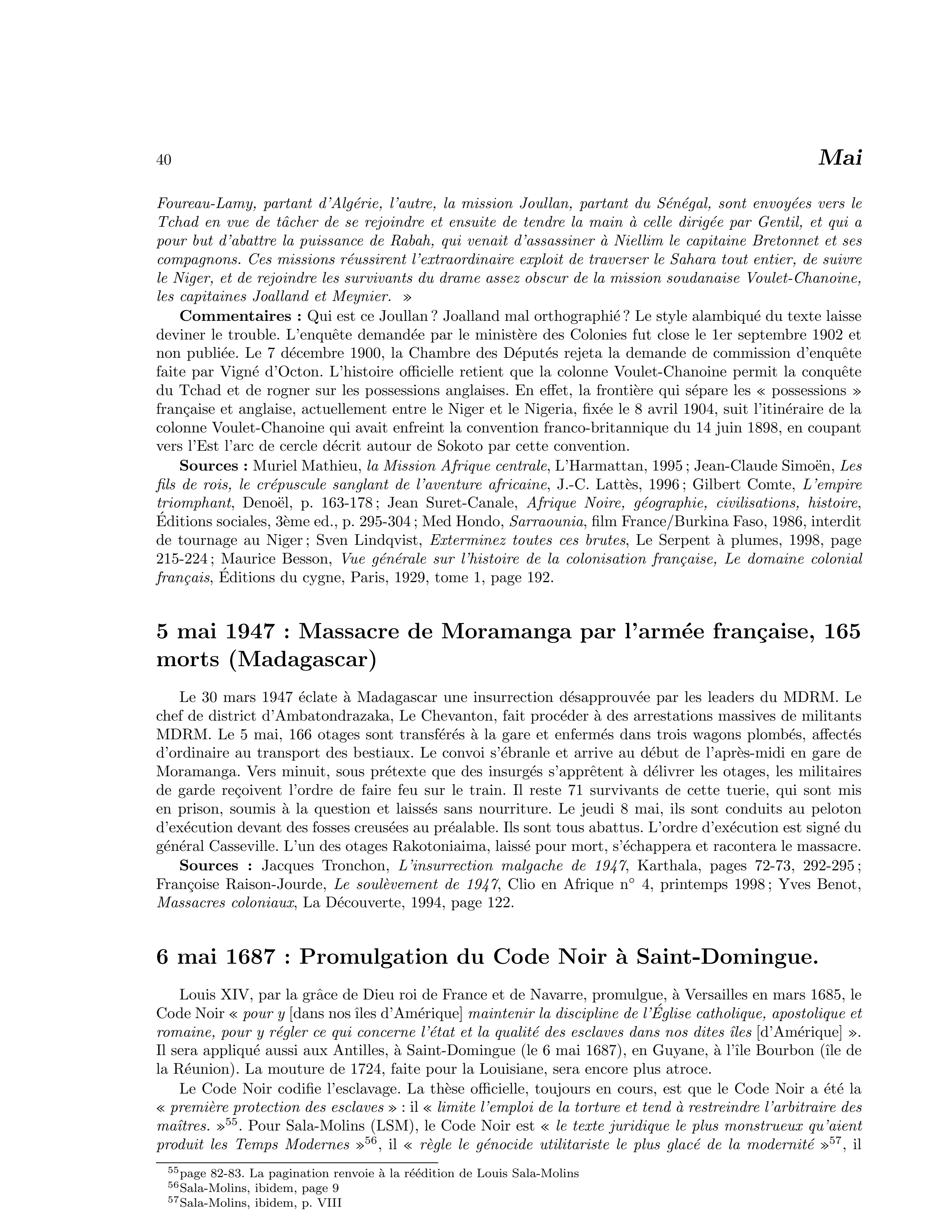 6 mai 1687 — Promulgation du Code Noir à Saint-Domingue