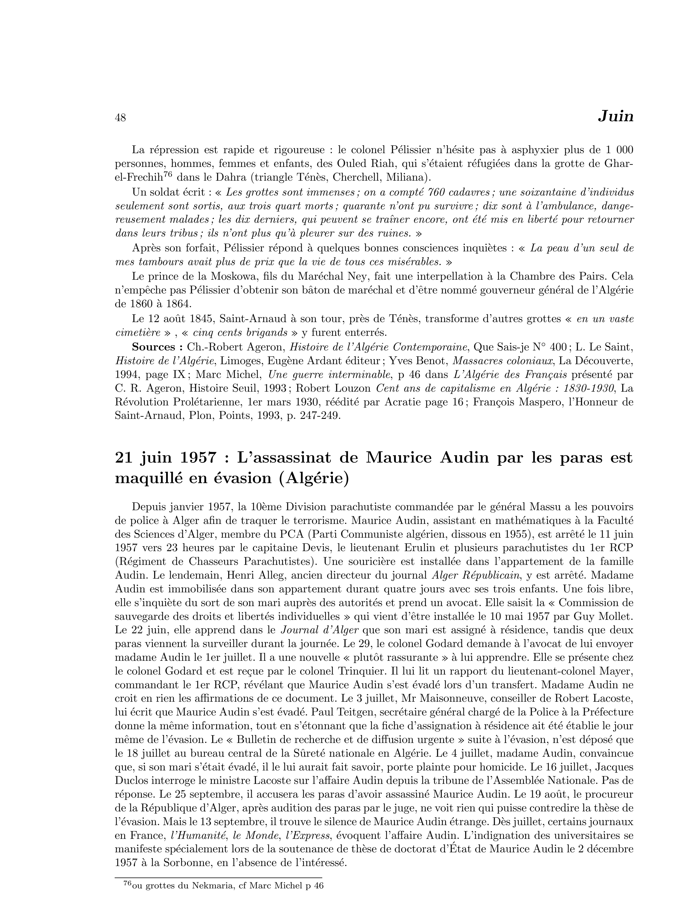 21 juin 1957 — L’assassinat de Maurice Audin maquillé en évasion (Algérie)