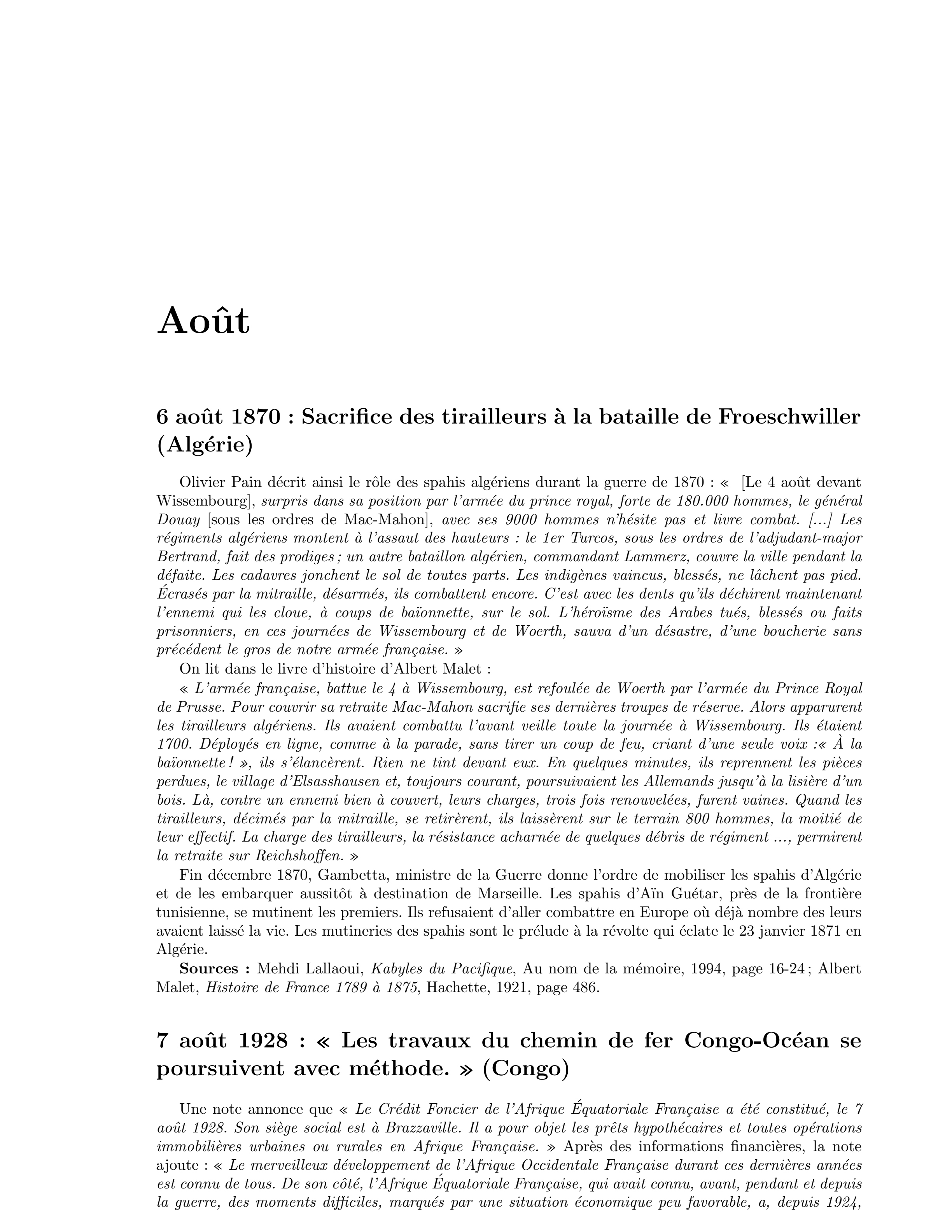 7 août 1928 — Travaux du chemin de fer Congo-Océan