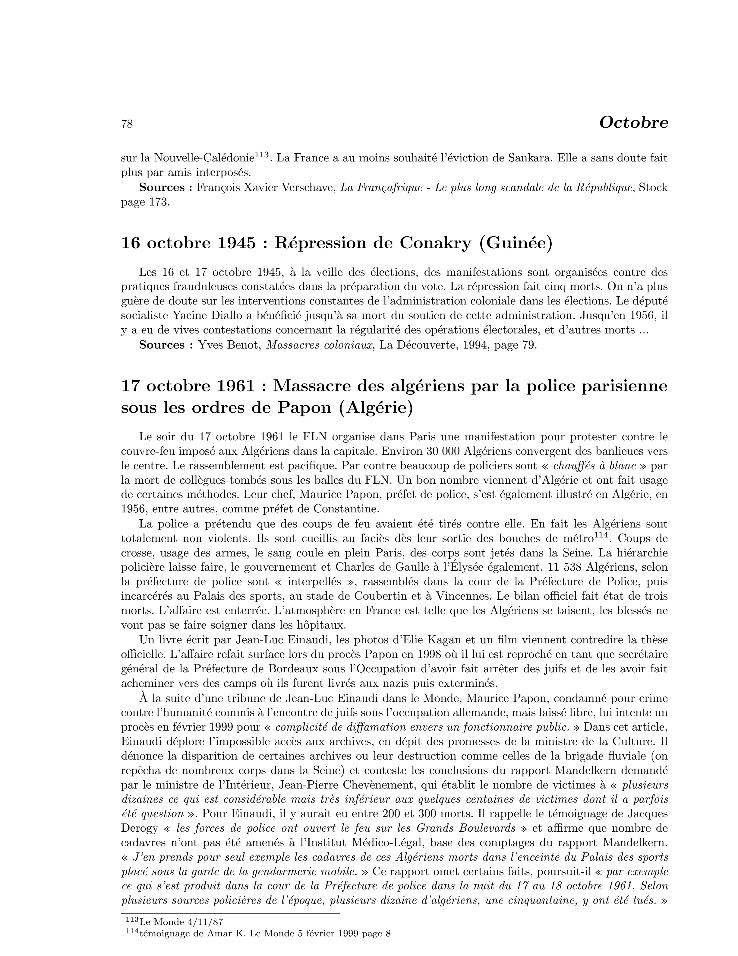 16 octobre 1945 — Répression de Conakry (Guinée)