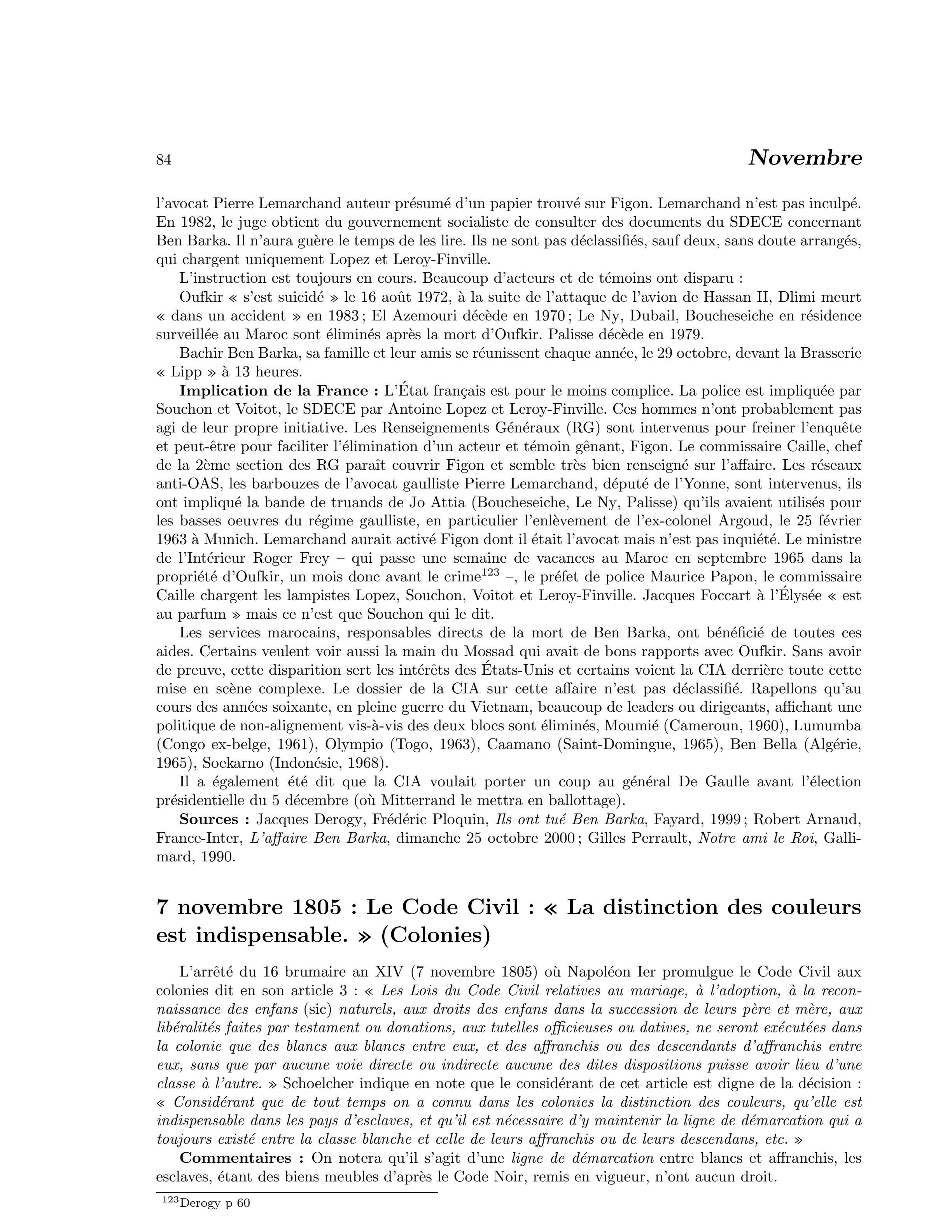 7 novembre 1805 — Le Code civil : « La distinction des couleurs est indispensable » (Colonies)