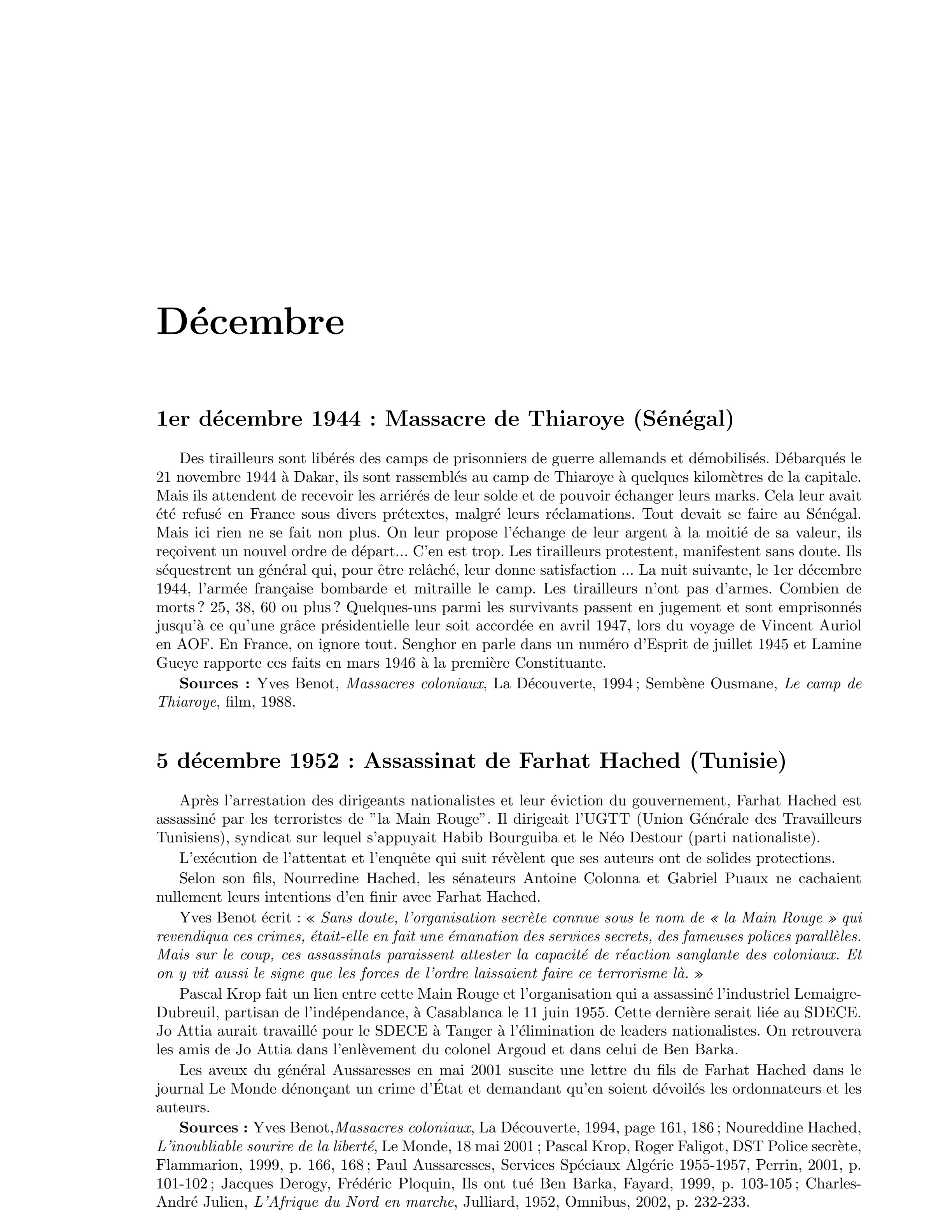 1er décembre 1944 — CAMP DE THIAROYE — Massacre de Thiaroye (Sénégal)