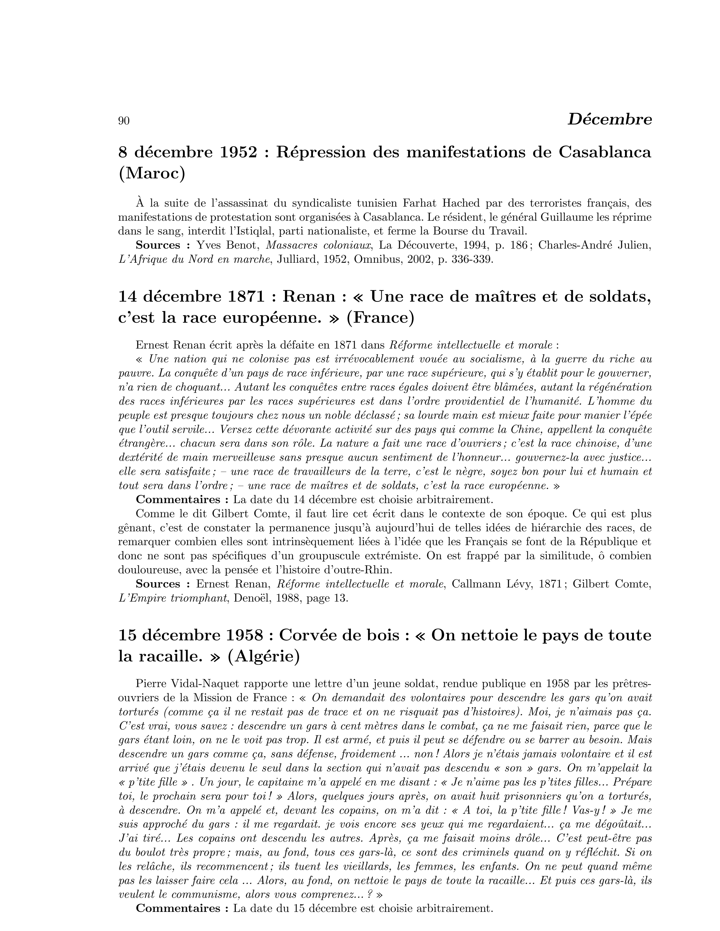 15 décembre 1958 — Corvée de bois : « On nettoie le pays de toute la racaille » (Algérie)